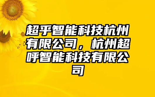 超乎智能科技杭州有限公司，杭州超呼智能科技有限公司