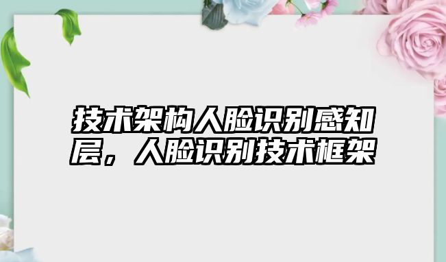 技術架構人臉識別感知層，人臉識別技術框架