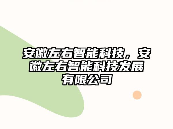 安徽左右智能科技，安徽左右智能科技發(fā)展有限公司