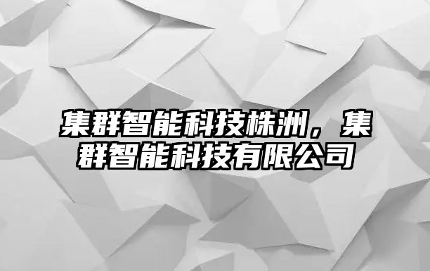 集群智能科技株洲，集群智能科技有限公司