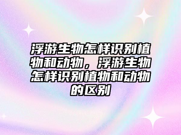 浮游生物怎樣識別植物和動物，浮游生物怎樣識別植物和動物的區(qū)別